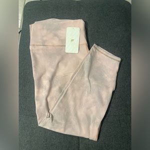 Fabletics High-Waisted Printed Powerhold 7/8 Leggings - Pink/Purple NWT